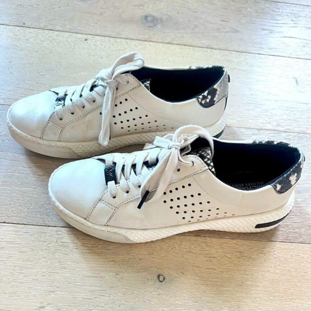 Michael Kors Snakeskin Accent Sneakers - Size 9.5 Women's